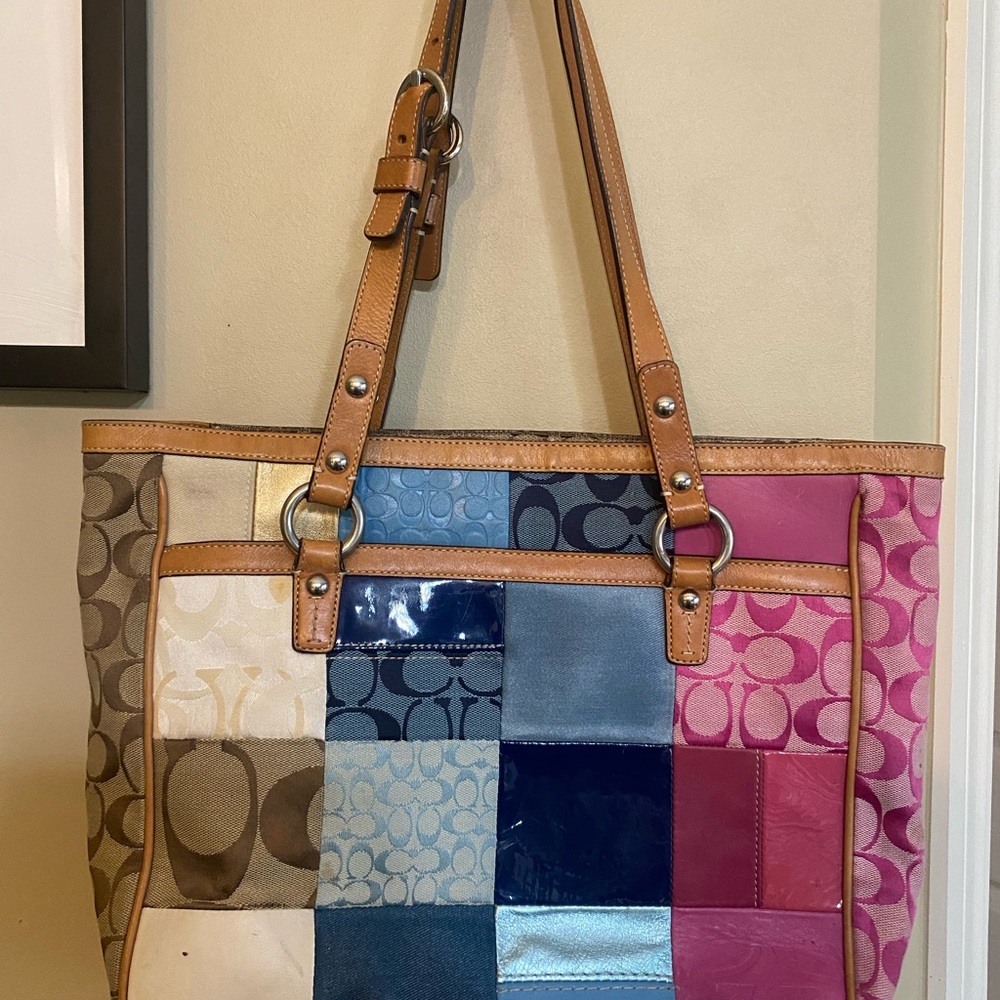 Coach Multicolor Patchwork Tote
